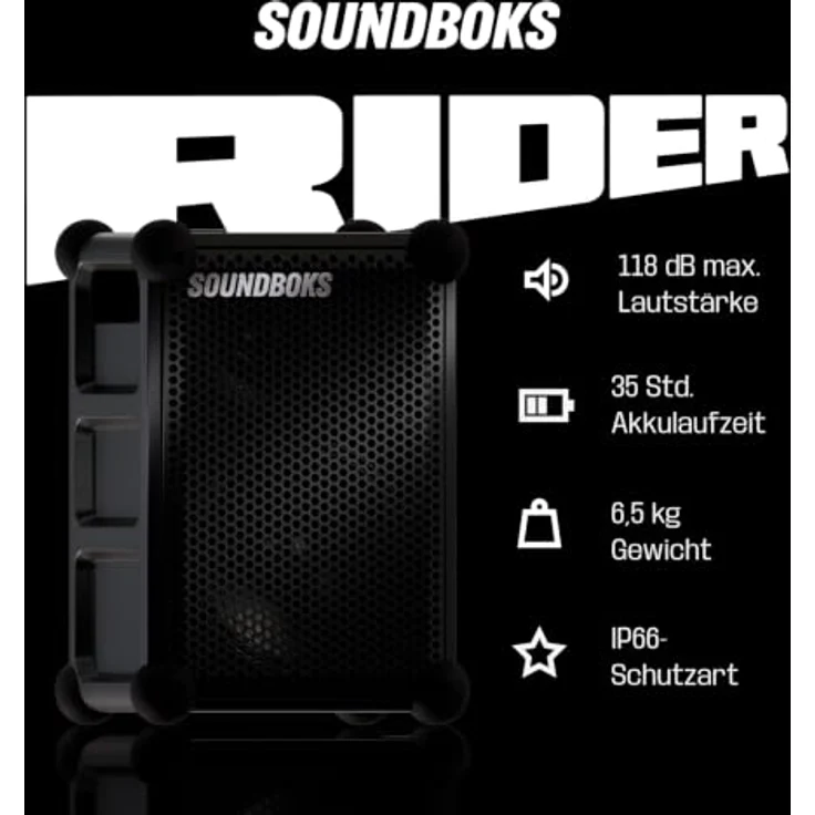 SOUNDBOKS Rider, Ultrakompakter Bluetooth-Partylautsprecher mit hoher Audiopower, Schwarz – Bild 3