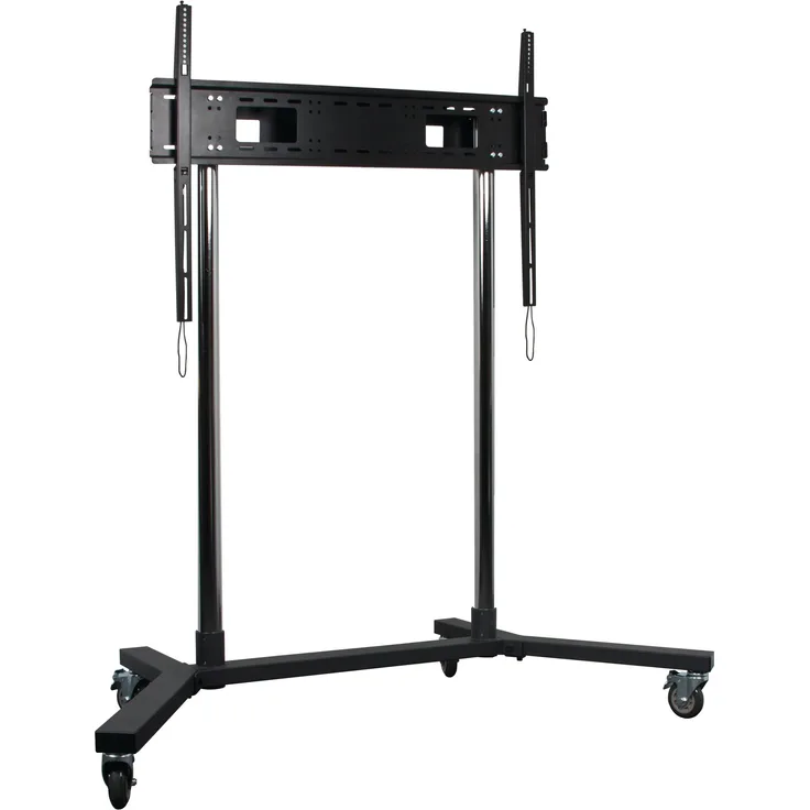 B-Tech BT8506, Tragbarer Bodenständer für TV bis 165 cm (65"), 130 kg Tragfähigkeit, Schwarz