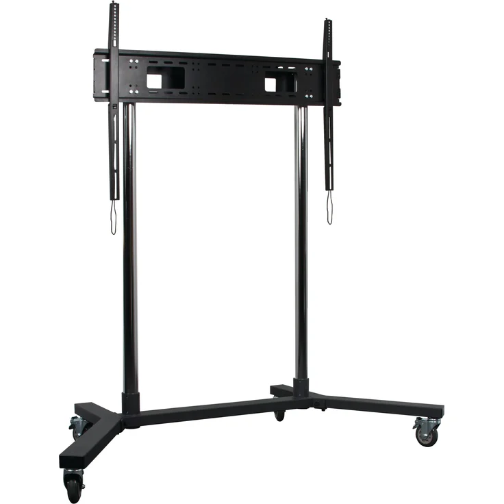 B-Tech BT8506, Tragbarer Bodenständer für TV bis 165 cm (65"), 130 kg Tragfähigkeit, Schwarz