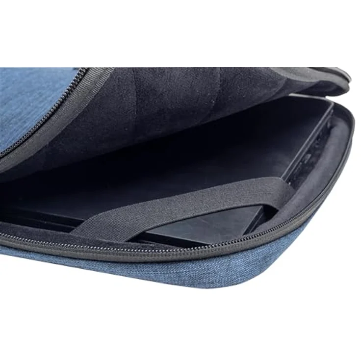 Exacompta Laptophülle business (14", Universal), Notebooktasche aus 58% rPET, Blau mit einziehbarem Griff und Schaumstoffpolsterung – Bild 4