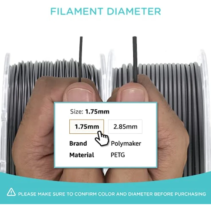 Polymaker PolyLite PETG Teal, 3D-Druckfilament, 1,75mm, 1kg, ausgezeichnete Qualität und Zuverlässigkeit, transparent – Bild 4