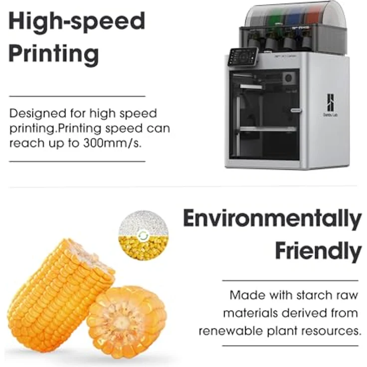 eSUN PLA+HS Filament 1.75mm, Hochgeschwindigkeitsdruck 3D Drucker Filament mit Maßgenauigkeit +/- 0.03mm, 1KG Spule, Zartesgrün – Bild 4