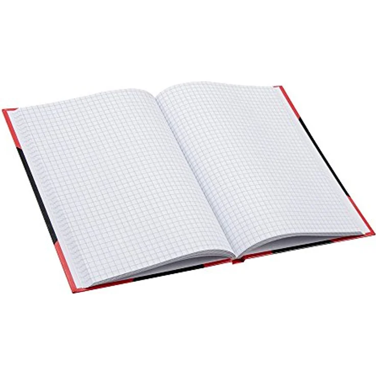Stylex Schreibwaren Notizbuch Kladde DIN A5, kariert, 96 Blatt, schwarz mit roten Ecken, holz- und chlorfreies Papier – Bild 2