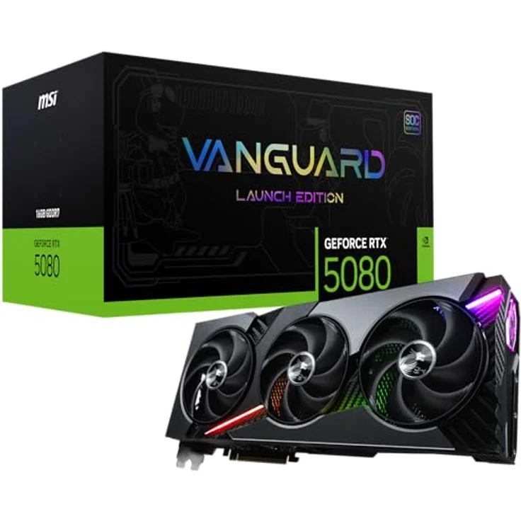 MSI GeForce RTX 5080 16G Vanguard SOC Launch Edition, Next-Gen-Grafikkarte – Bild 1