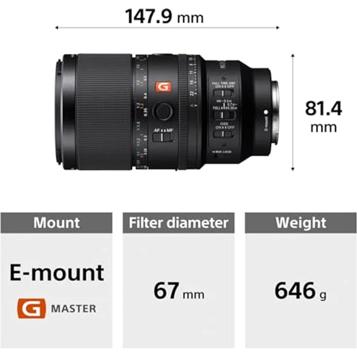 Sony FE 100mm F2.8 STF GM OSS (SEL100M28GMB) – Porträtobjektiv für Sony E-Mount, G Master Teleobjektiv mit Autofokus, Bildstabilisator und extrem weichem Bokeh für Vollformatkameras, ideal für A7-Serie und A6700 – Bild 3