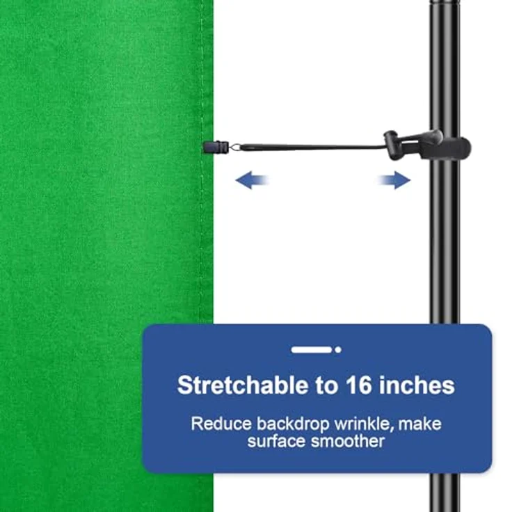 EMART Greenscreen Hintergrund 2,4 x 3 m, Chromakey Green Screen mit 4 Clips, waschbar, für YouTube und Streaming – Bild 3