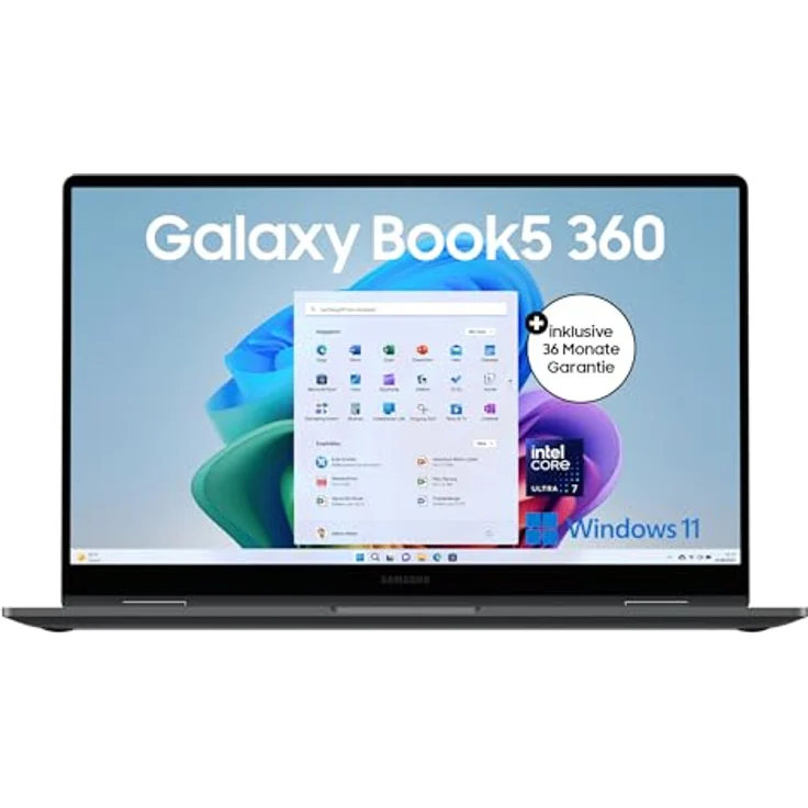 Samsung Galaxy Book5 360 15,6" 2-in-1-Laptop, Convertible AI-Notebook mit Intel Core Ultra 7 Prozessor, 16 GB RAM, 512 GB Speicher, Moonstone Gray, 3 Jahre Herstellergarantie [Exklusiv bei Amazon] – Bild 1