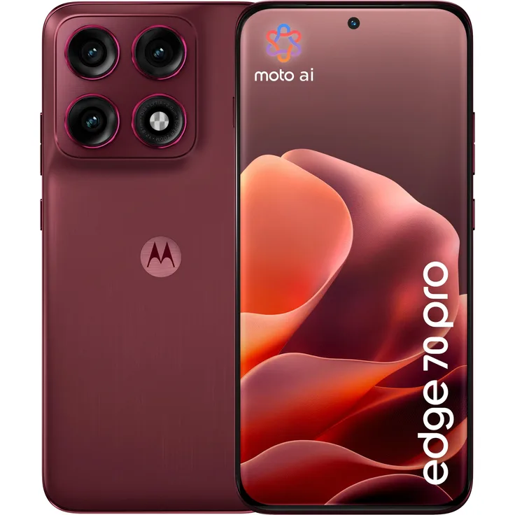 Motorola edge 70 pro (512 GB, Pantone Zinfandel, 6.78", Dual SIM, 5G), Smartphone, Rot