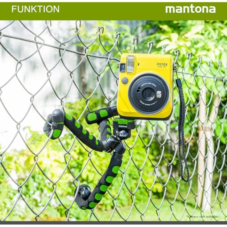 Mantona kaleido Flex leichtes Flex Stativ (mit hochwertigem 360° Kugelkopf, geeignet für Digital und Videokameras, Smartphones und Action Cams) lime green – Bild 6