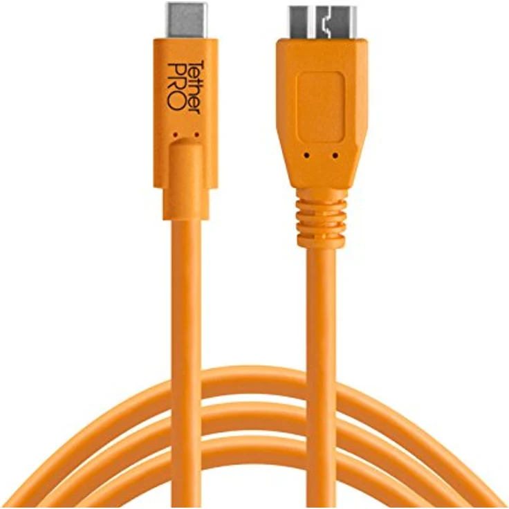 TetherPro USB 3.0-Super-Speed-Micro-B Kabel, ca. 4,6 m, kräftiges Orange – Bild 2