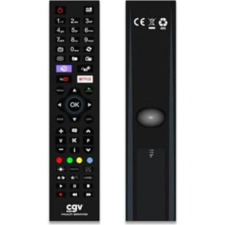 CGV Fidelio MM Universal-Fernbedienung für Fernseher, Plug and Play, kompatibel mit AYA, Bluesky, First Line, Grandin, Hitachi, Proline, Qilive, Schaub-Lorenz, Schneider, Selecline, Techwood