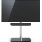TV-Stand Spectral Just-Racks TV610SP mit Glasboden in Schwarzglas und Universal Soundbar Ablage