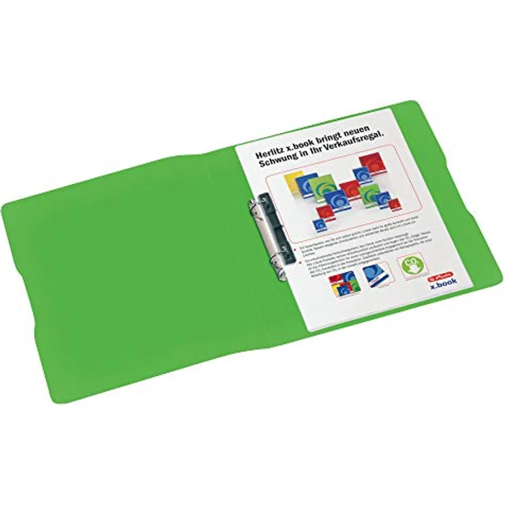Herlitz Präsentationsordner Ringbuch A4 PP 2-Ring 2,7cm opak apfel Easy Orga to Go – Bild 2