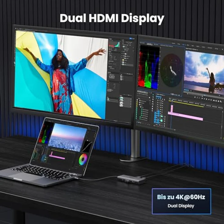 UGREEN Revodok USB C Hub 2 HDMI Docking Station, USB C/USB A 3.0 Ports, PD 100W Schnellladen kompatibel mit Dell, Lenovo, HP, Surface Laptops und mehr Typ C Geräten – Bild 2
