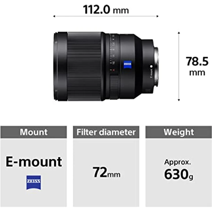 Sony SEL-35F14Z Zeiss Standard Objektiv (Festbrennweite, 35 mm, F1.4, Vollformat, geeignet für A7, A6000, A5100, A5000 und Nex Serien, E-Mount) schwarz – Bild 6
