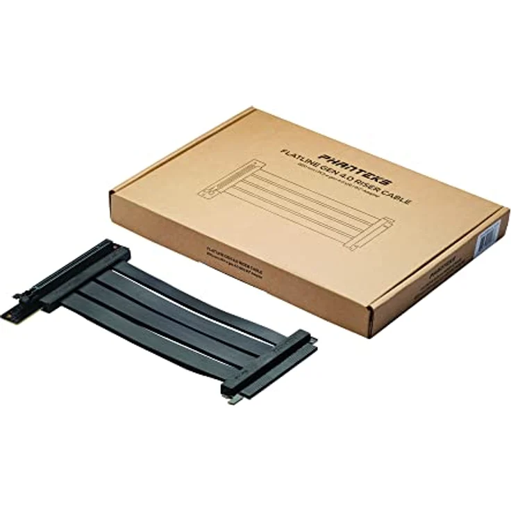 Phanteks (PH-CBRS4.0_FL22 220 mm Flat Line PCI-E Gen4.0 x16 Rise Kabel, 90 Grad Adapter, schwarz – Bild 5
