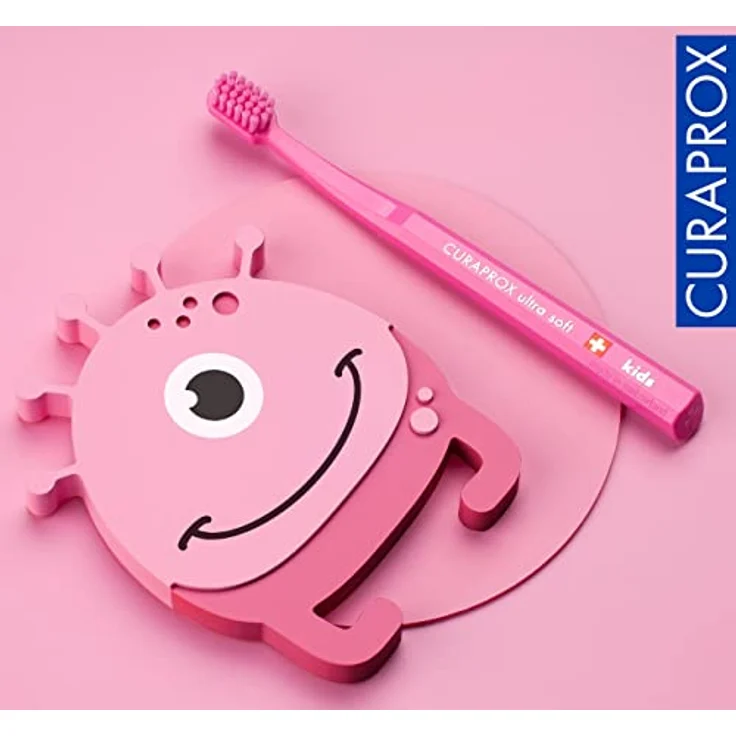 CURAPROX CS Kids Zahnbürste - Handzahnbürste für Kinder mit 5500 Ultra Soft CUREN Borsten und kleinem Bürstenkopf - Pink – Bild 5