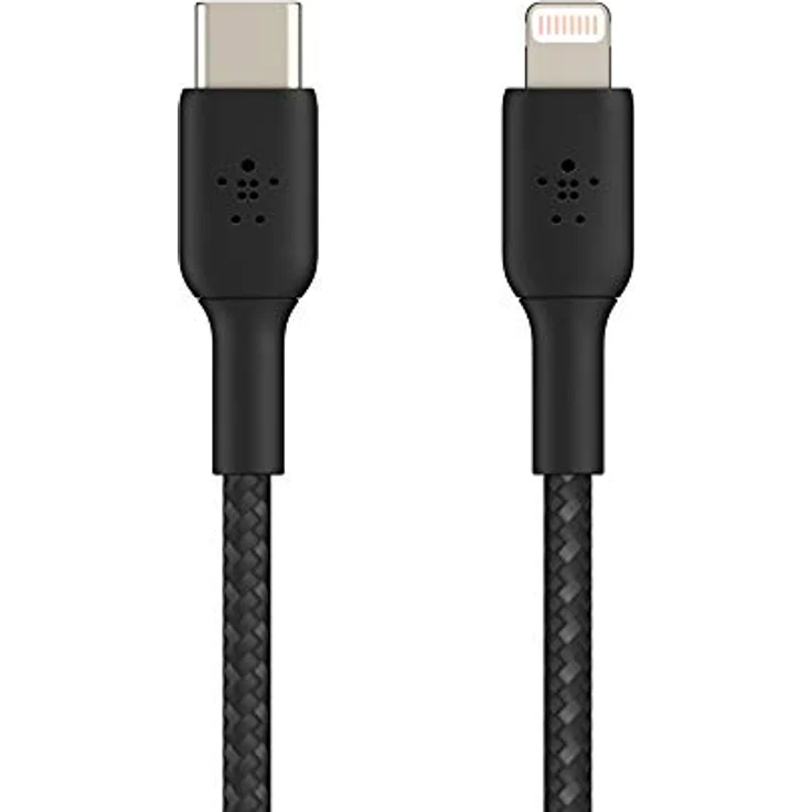 Belkin Lightning/USB-C Kabel ummantelt, 1 m, schwarz – Bild 3