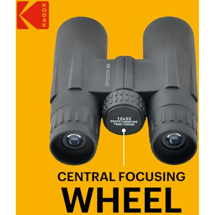 KODAK Fernglas BCS600, Kompaktes Fernglas mit 12-facher Vergrößerung und Umhängeband, Schwarz – Bild 5