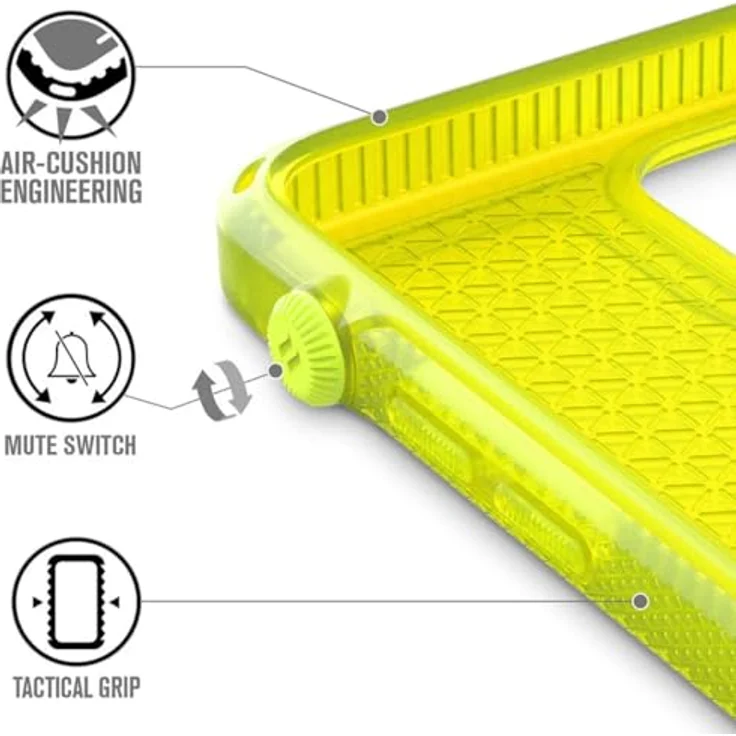 Catalyst Vibe iPhone 12 Mini Case, Sturzschutz bis 3,5 Meter, gelb-transparent mit rutschfester Struktur und 4-Punkt-Crux-Montagesystem – Bild 4