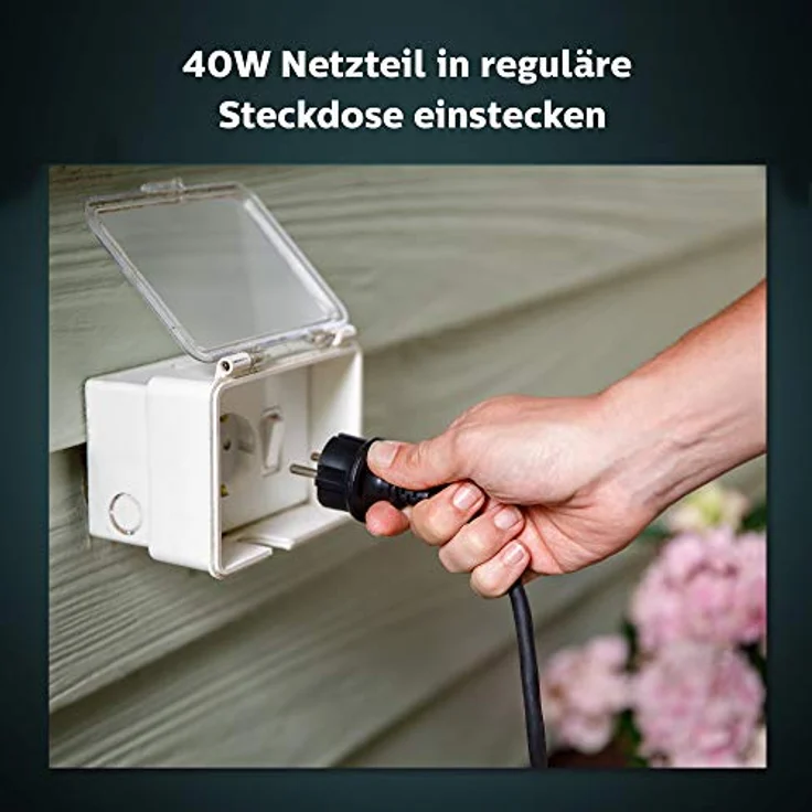 Philips Hue Outdoor Netzteil 40W, steuerbar via App, kompatibel mit Amazon Alexa (Echo, Echo Dot), schwarz, wetterfest – Bild 2