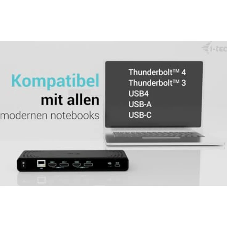 i-tec Universelle Dockingstation Dual 4K Display - 2X DisplayPort und 2X HDMI, 5X USB-Anschlüsse, in Schwarz – Bild 2