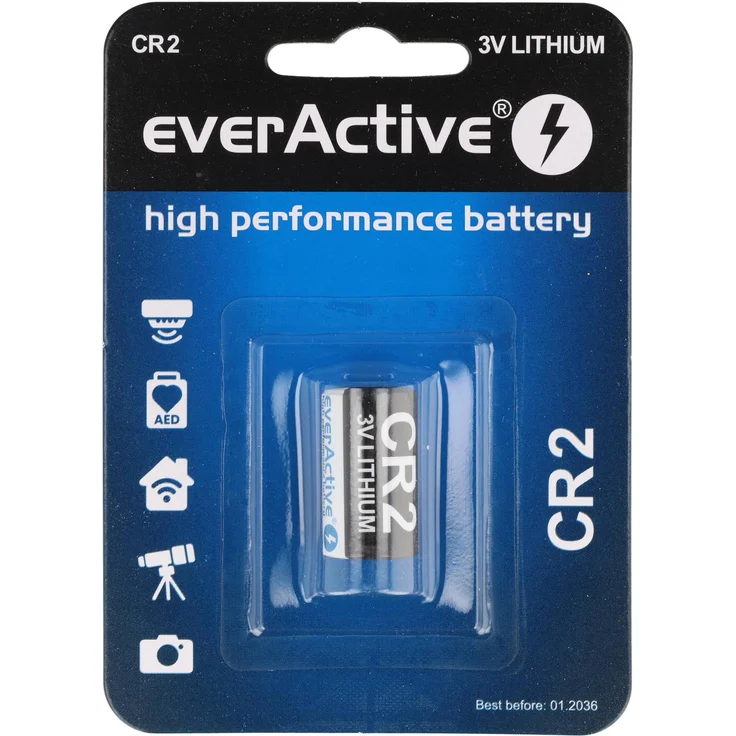 everactive CR2 Photo-Lithium Batterie CR-2, 3V, 850mAh, ideal für Kameras und LED-Taschenlampen