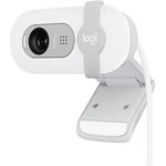 Logitech Brio 100 Full HD-Webcam für Meetings und Streaming, Auto-Lichtausgleich, integriertes Mikrofon, Abdeckblende, USB-A, für Microsoft Teams, Google Meet, Zoom und mehr - Weiß