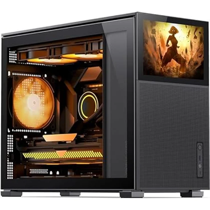 Jonsbo D31 Mesh Screen mATX Gehäuse, gehärtetes Glas - schwarz – Bild 2
