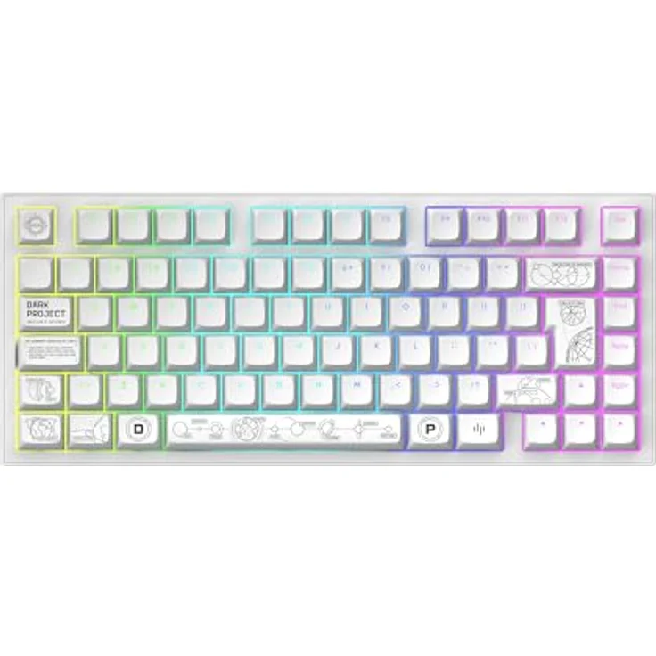 Dark Project Nova White 81 RGB Wireless, Mechanische Tastatur mit Vollaluminiumgehäuse, Kabellose Bluetooth-Konnektivität und 100 Stunden Akkulaufzeit, Weiss – Bild 4