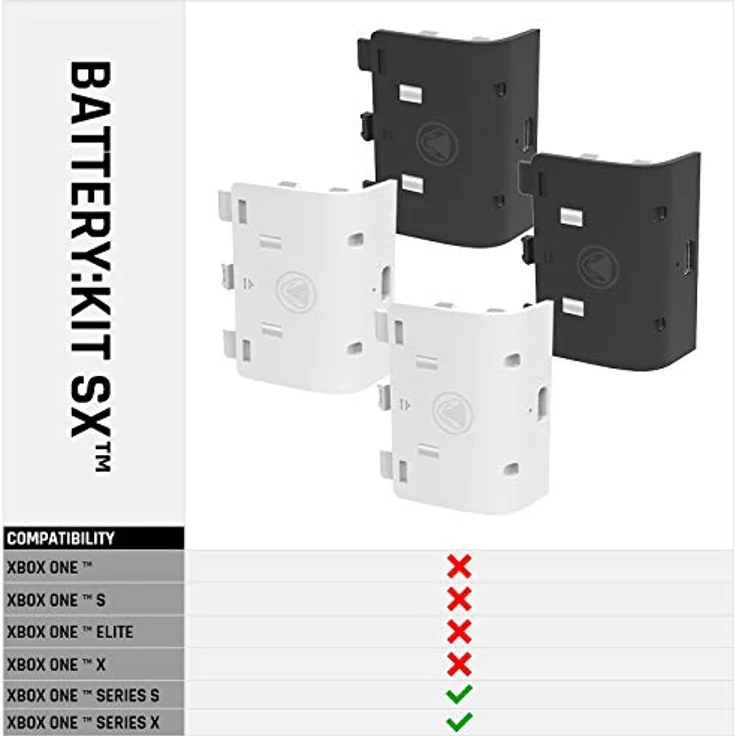 Snakebyte BATTERY:KIT SX, 2 AKKUS für XBOX Series X, schwarz – Bild 6