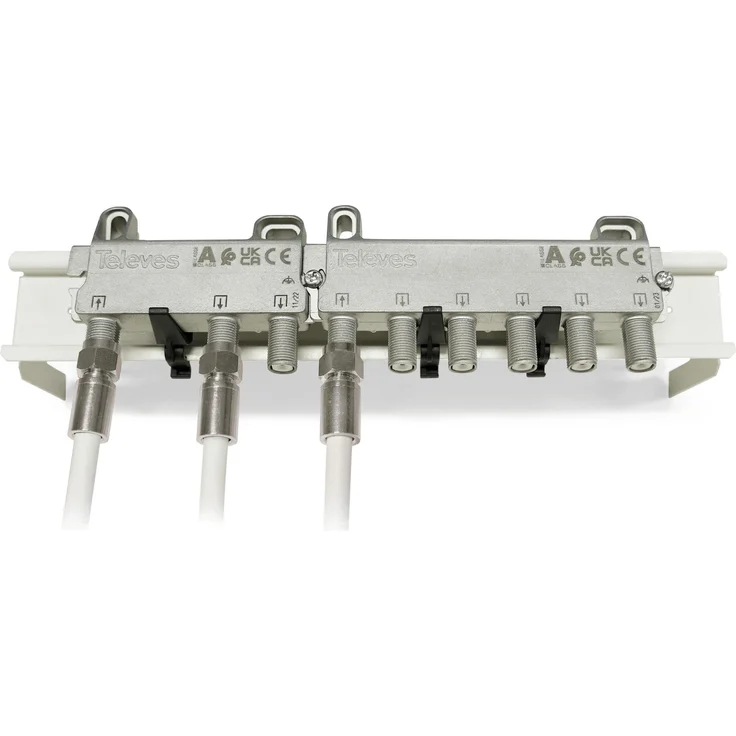 Televes AZ814FZ, 8-fach F-Terminal-Abzweiger mit 14 dB für CATV-Installationen, DC-Durchlass-frei, Zamak-Gehäuse