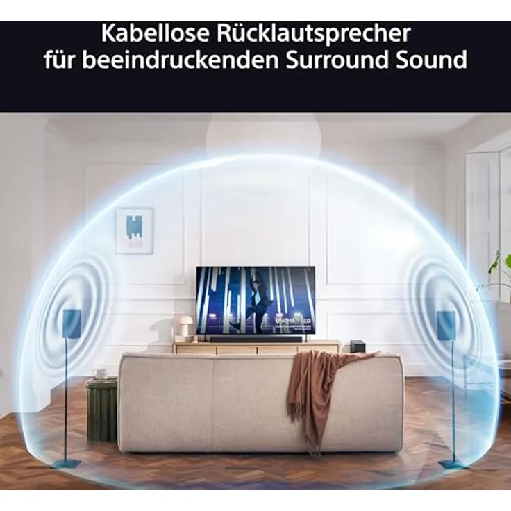 SONY BRAVIA Theatre Rear 8, Kabellose Rücklautsprecher mit 360° räumlichem Klang, Schwarz – Bild 7