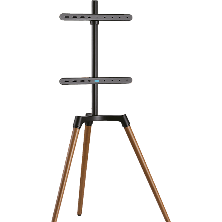 ISY ITV-700 TV Standfuß, max. 65 Zoll, VESA 400x400, schwenkbar, Schwarz/Holzfarben