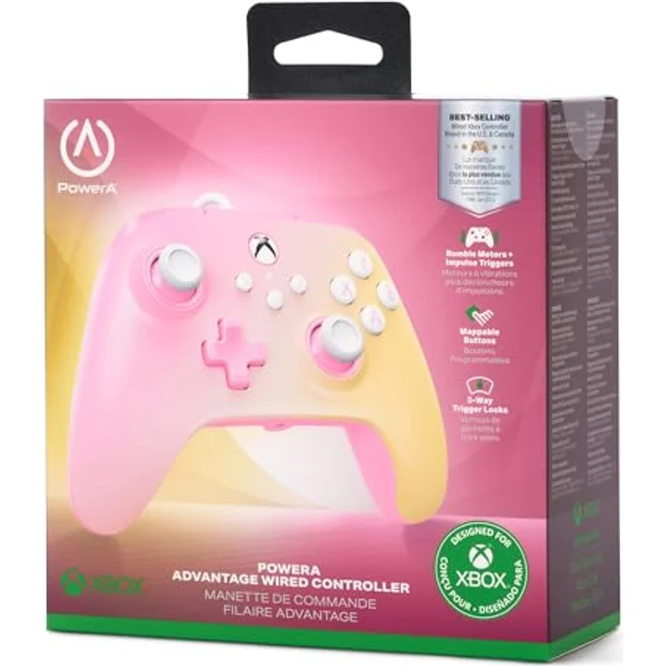 PowerA Wired Controller Vorteil Xbox Serie XS Rosa Limonade Gamepad mit belegbaren Gaming-Tasten, Trigger-Locks und 3-Meter-USB-C-Kabel – Bild 10