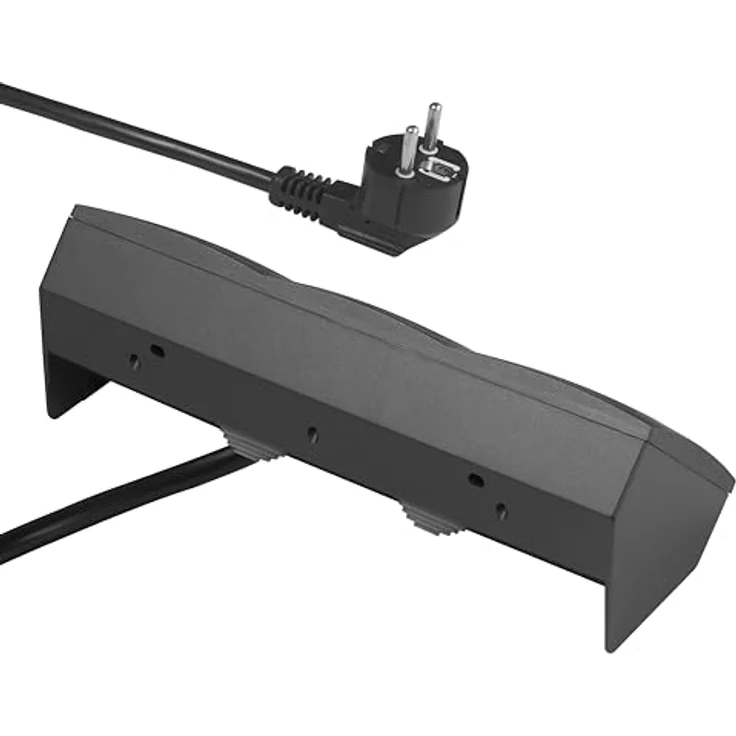 McPower Flair Unterbausteckdosen, 3-fach Steckdosenblock mit Schutzkontakt, 2m Kabel, 250V/16A, anthrazit – Bild 2