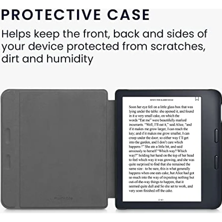 kwmobile Klapphülle kompatibel mit Kobo Libra 2 - eReader Case in Magnolien Rosa Weiß Altrosa mit Magnetverschluss und Kunstlederoberfläche – Bild 3