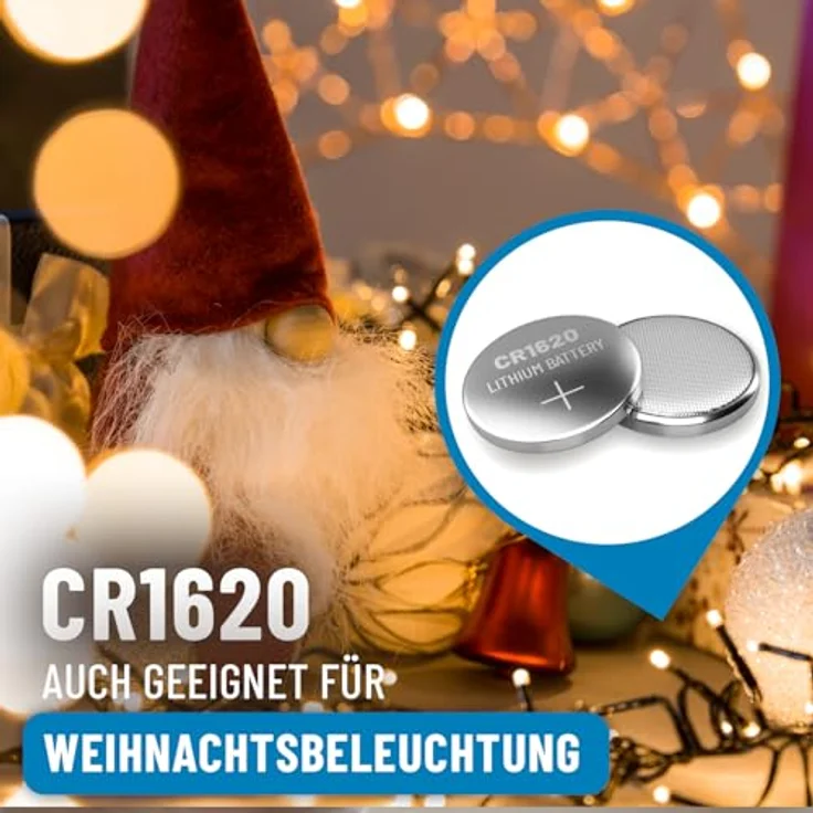 ABSINA CR1620 Lithium Knopfzelle 5er Pack, 3V mit langer Haltbarkeit für Autoschlüssel, Uhr, auslaufsicher – Bild 3