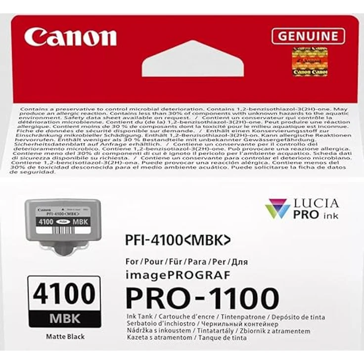 Canon PFI-4100 MBK, Druckerpatrone 80 ml, matte black mit LUCIA PRO II-Technologie – Bild 1