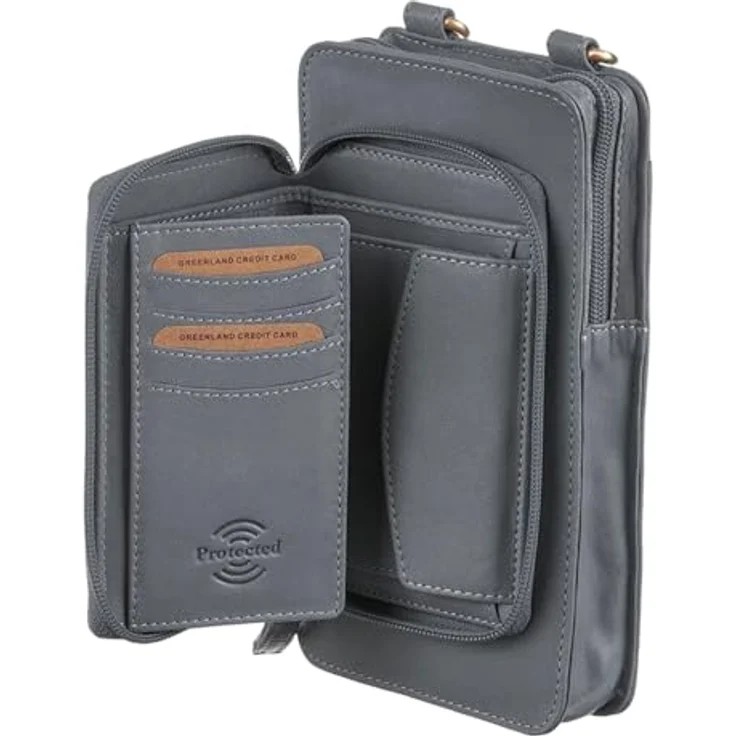 Greenland Nature Nature Soft Handytasche, 100% Leder, Geldbörse, 11 cm, grün – Bild 5