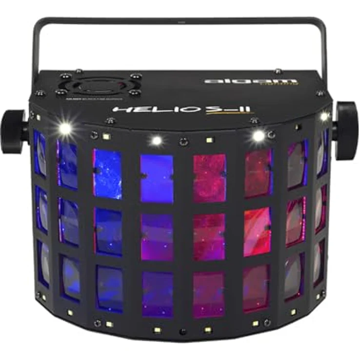 ALGAM LIGHTING HELIOS-II 2-in-1-LED-Projektor mit Derby-Effekt und Stroboskop, DMX XLR 3-Punkt, 28 W, IP20, 261 x 186 x 142 mm – Bild 4