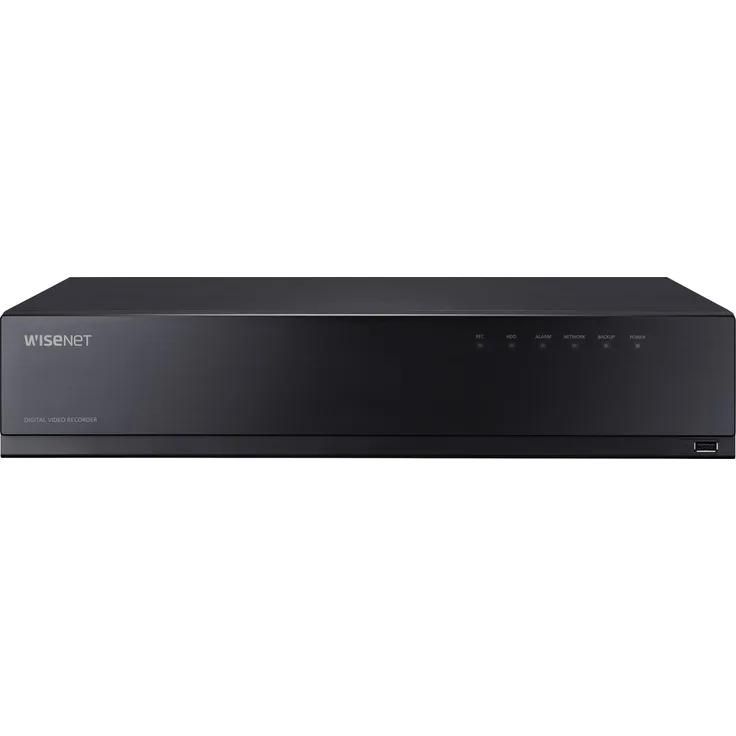 Hanwha HRX-1635, 16 Kanäle, 3840 x 2160 Pixel, 18 Kanäle, H.265/H.264, Schwarz, Sat-Receiver mit bis zu 48 TB Speicher