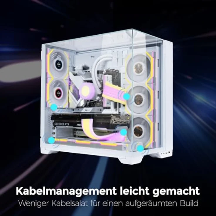 Lian Li UNI FAN TL Wireless LCD Lüfter, ARGB, PWM, 3er-Pack inkl. Controller - 120 mm, weiß – Bild 5