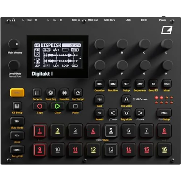 E-Lektron Elektron Digitakt II - Drum Computer mit Groove-Tools, Tasteninstrumenten, schwarz – Bild 1