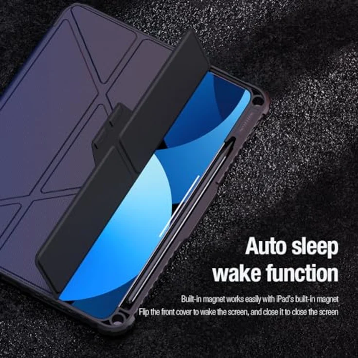 Nillkin Bumper Leather Case Pro für iPad Pro 11" 2024 - Schutzhülle mit Flip-Funktion, PU-Leder und verstärkten Ecken, Schwarz – Bild 4