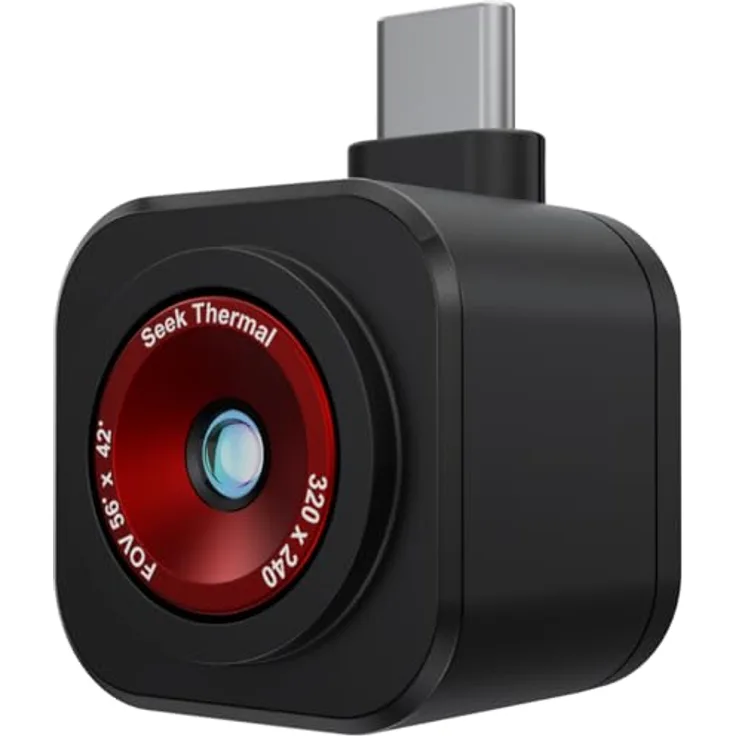 Seek Thermal CQ-DBAX, Wärmebildkamera Schwarz mit 320 x 240 Pixel Auflösung, -20 bis 330 °C Temperaturmessbereich, USB-C Schnittstelle