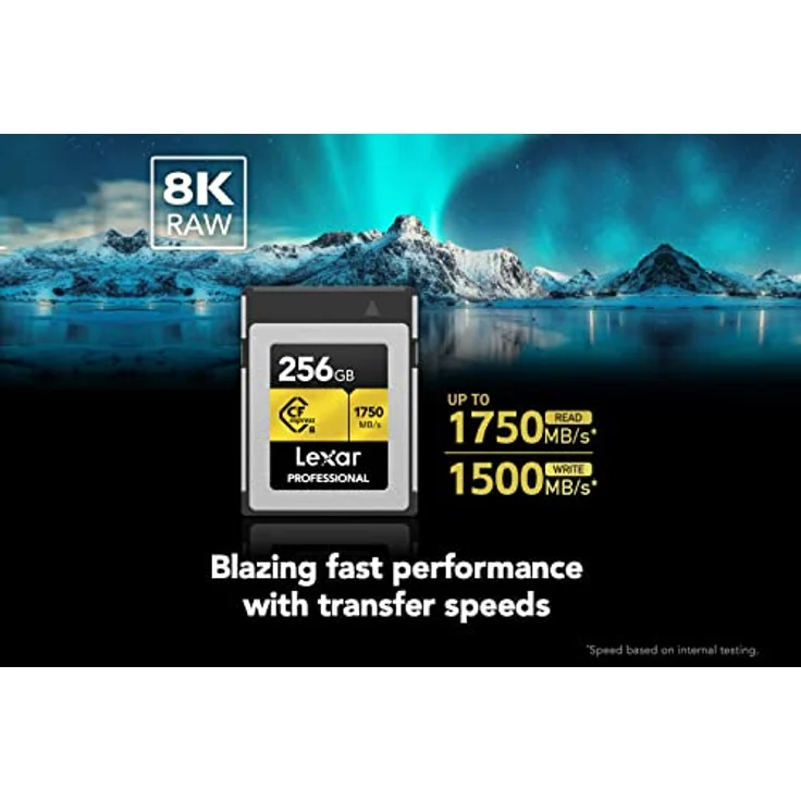 Lexar Professional GOLD-Serie CFexpress Karte 256GB, Typ B CF Karte, bis zu 1750 MB/s Lesen, Nehmen Sie PCIe 3.0 und NVMe, Speicherkarte für professionelle Fotografen, Videofilmer (LCXEXPR256G-RNENG) – Bild 3