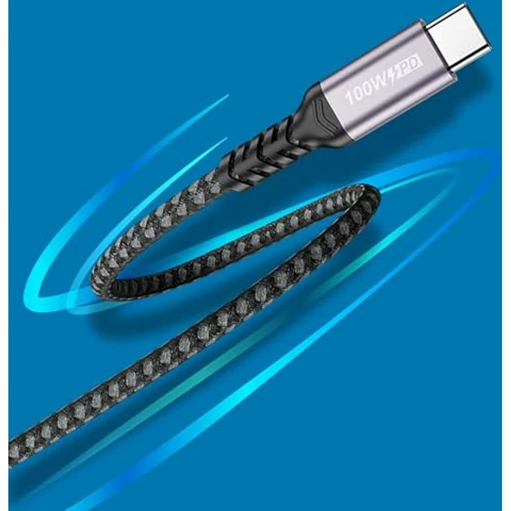 Wicked Chili 5x Dual USB-C Kabel 100W, 1m schwarz, 4K@60Hz, 10 Gbps Datentransfer, kompatibel mit iPhone, MacBook und Samsung – Bild 9