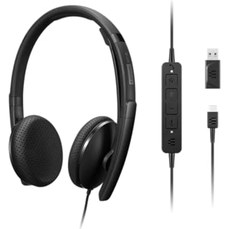Lenovo WIRED VOIP HEADSET, Hochwertiges Material, Flexibel Gestaltet, Langlebig – Bild 3