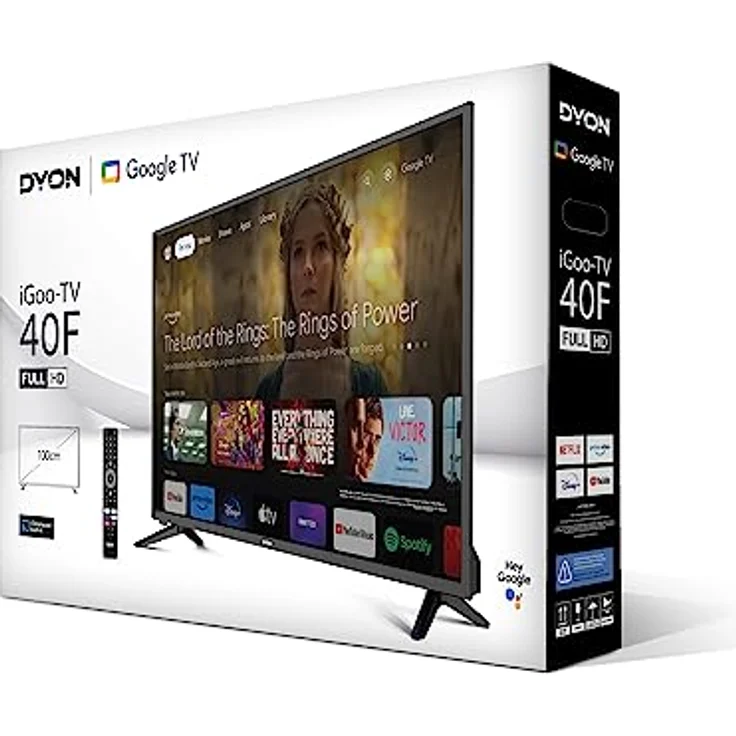 DYON iGoo-TV 40F 100cm (40 Zoll) Google TV (Full-HD, HD Triple Tuner, Prime Video, Netflix, Google Play Store für DAZN, Disney+, Apple TV+, Paramount+, waipu.tv UVM., Google Assistant) [Mod. 2023] – Bild 4